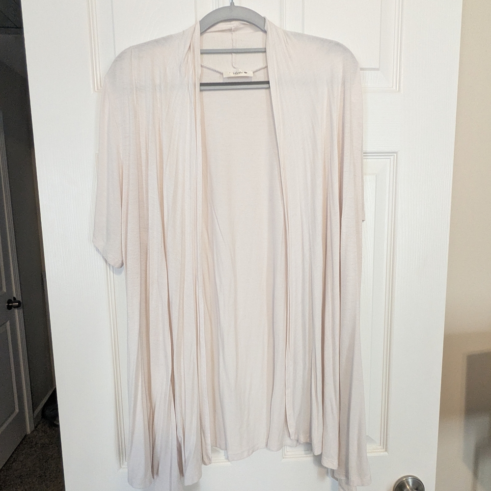 Cream Open Front Cardigan